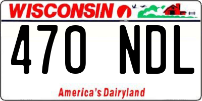 WI license plate 470NDL