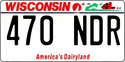 WI license plate 470NDR