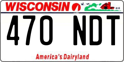 WI license plate 470NDT