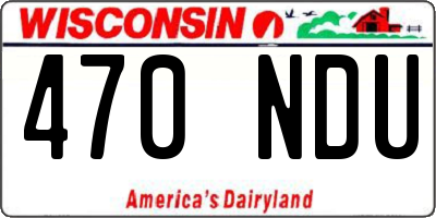 WI license plate 470NDU