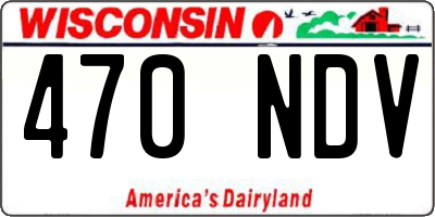 WI license plate 470NDV