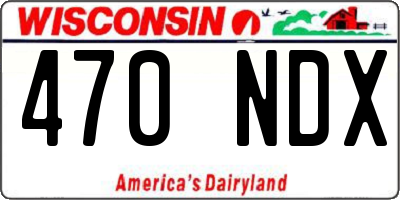 WI license plate 470NDX
