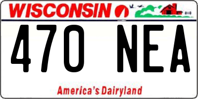 WI license plate 470NEA