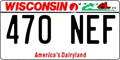 WI license plate 470NEF