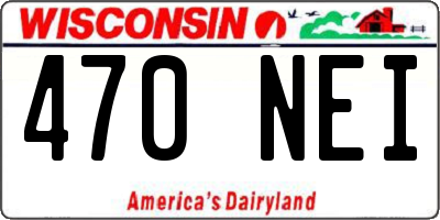 WI license plate 470NEI