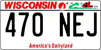 WI license plate 470NEJ