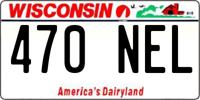 WI license plate 470NEL