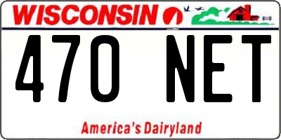 WI license plate 470NET