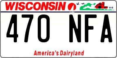 WI license plate 470NFA