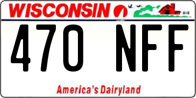 WI license plate 470NFF