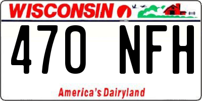 WI license plate 470NFH
