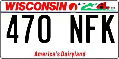 WI license plate 470NFK