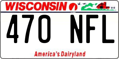 WI license plate 470NFL