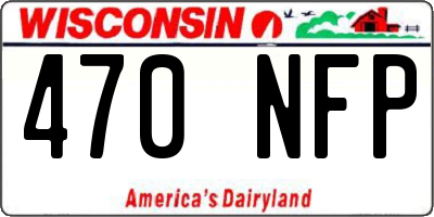 WI license plate 470NFP