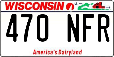 WI license plate 470NFR