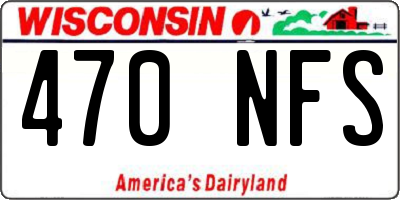 WI license plate 470NFS