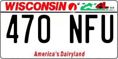 WI license plate 470NFU