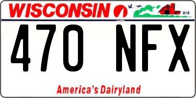 WI license plate 470NFX
