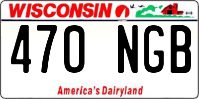 WI license plate 470NGB