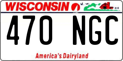 WI license plate 470NGC