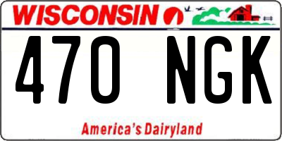 WI license plate 470NGK