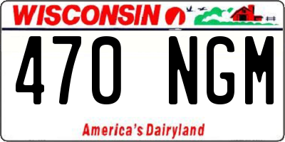 WI license plate 470NGM