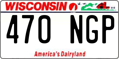 WI license plate 470NGP