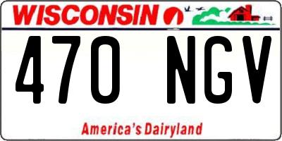 WI license plate 470NGV