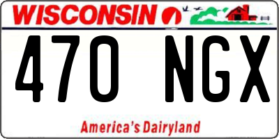 WI license plate 470NGX