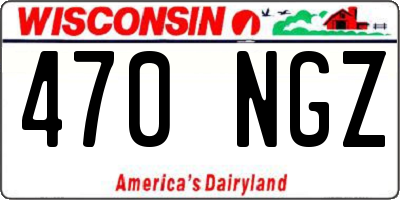 WI license plate 470NGZ