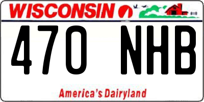 WI license plate 470NHB