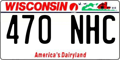 WI license plate 470NHC