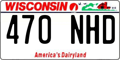 WI license plate 470NHD