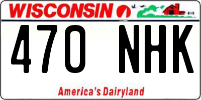 WI license plate 470NHK