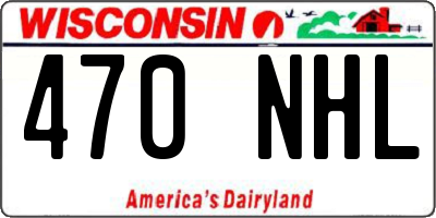 WI license plate 470NHL