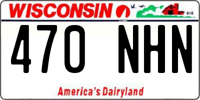WI license plate 470NHN