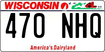 WI license plate 470NHQ
