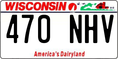 WI license plate 470NHV