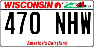 WI license plate 470NHW