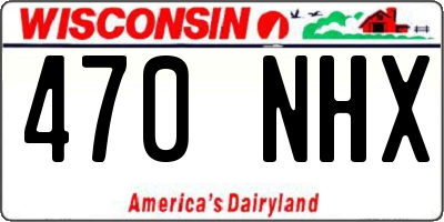 WI license plate 470NHX