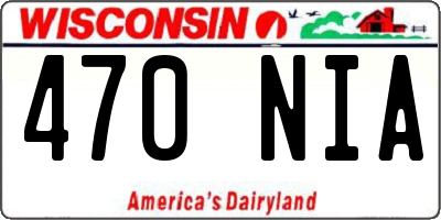 WI license plate 470NIA