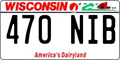 WI license plate 470NIB