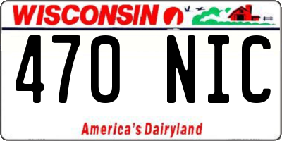 WI license plate 470NIC
