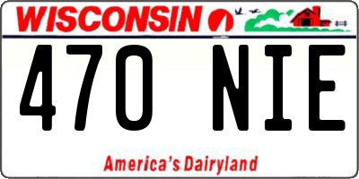 WI license plate 470NIE