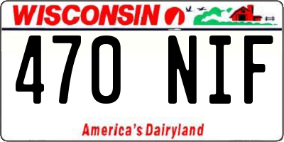 WI license plate 470NIF