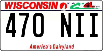 WI license plate 470NII
