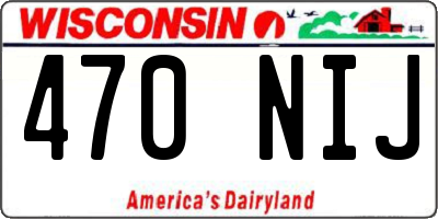 WI license plate 470NIJ