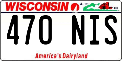 WI license plate 470NIS