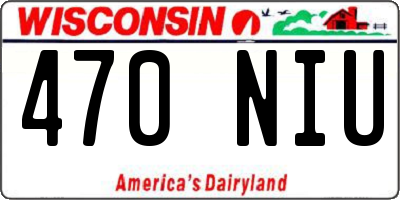 WI license plate 470NIU