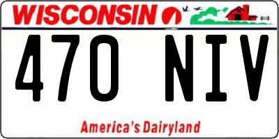 WI license plate 470NIV